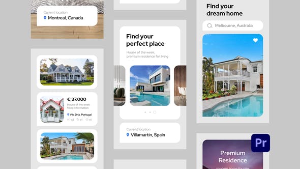 Clean Real Estate Instagram Stories for Premiere Pro - Download Videohive 37697805