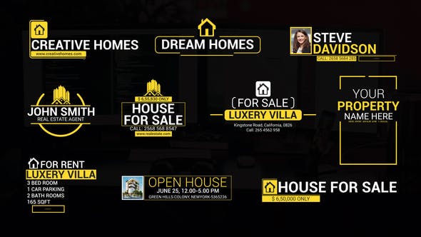 Clean Real Estate Lower Thirds - Videohive 39067272 Download