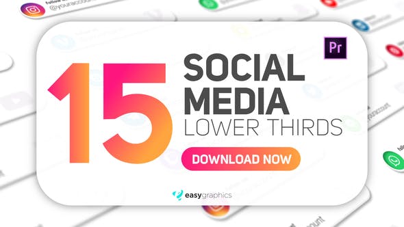 Clean Rounded Social Media Lower Thirds - 29783442 Videohive Download