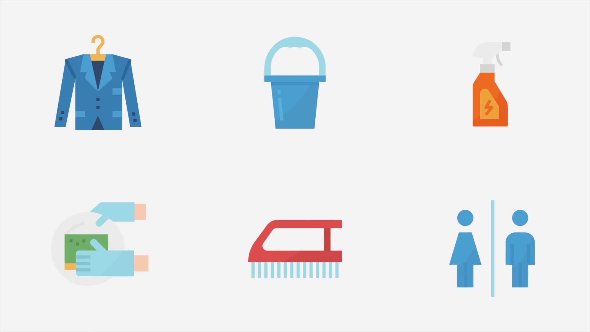 Cleaning & Washing Modern Flat Animated Icons Videohive 25260392 After Effects Image 4
