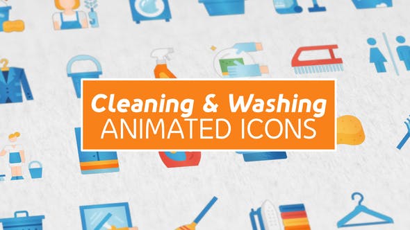Cleaning & Washing Modern Flat Animated Icons - 25260392 Videohive Download