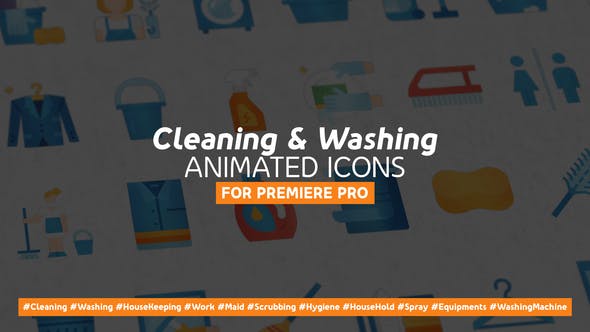 Cleaning & Washing Modern Flat Animated Icons Mogrt - Videohive 27776044 Download