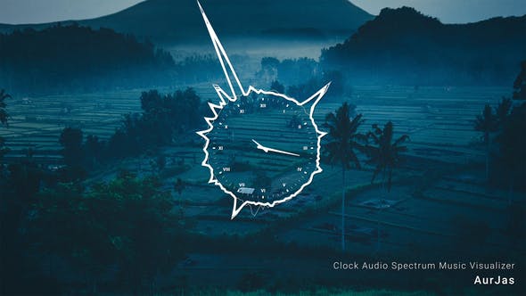 Clock Audio Spectrum Music Visualizer - Videohive Download 31028201