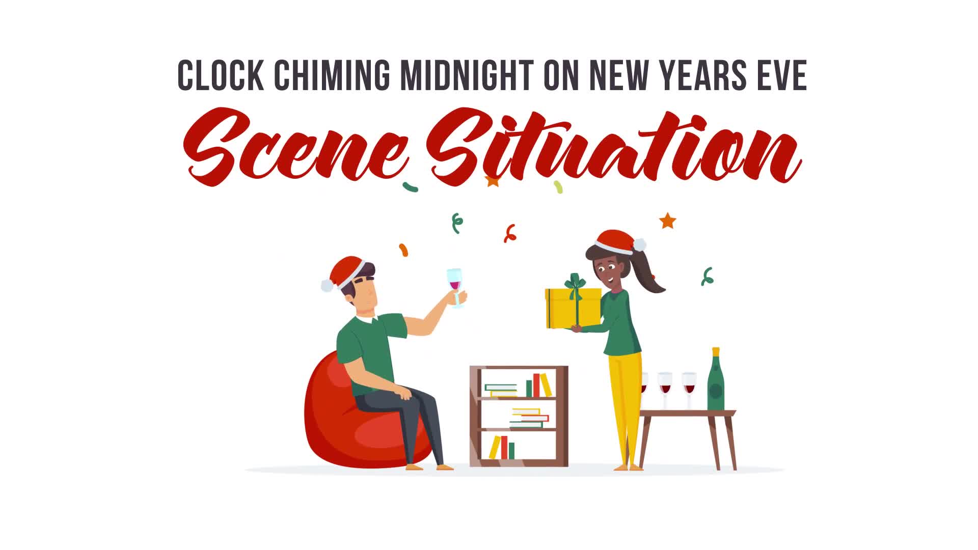 Clock chiming midnight on New Years Eve Scene Situation Videohive 29437215 After Effects Image 1