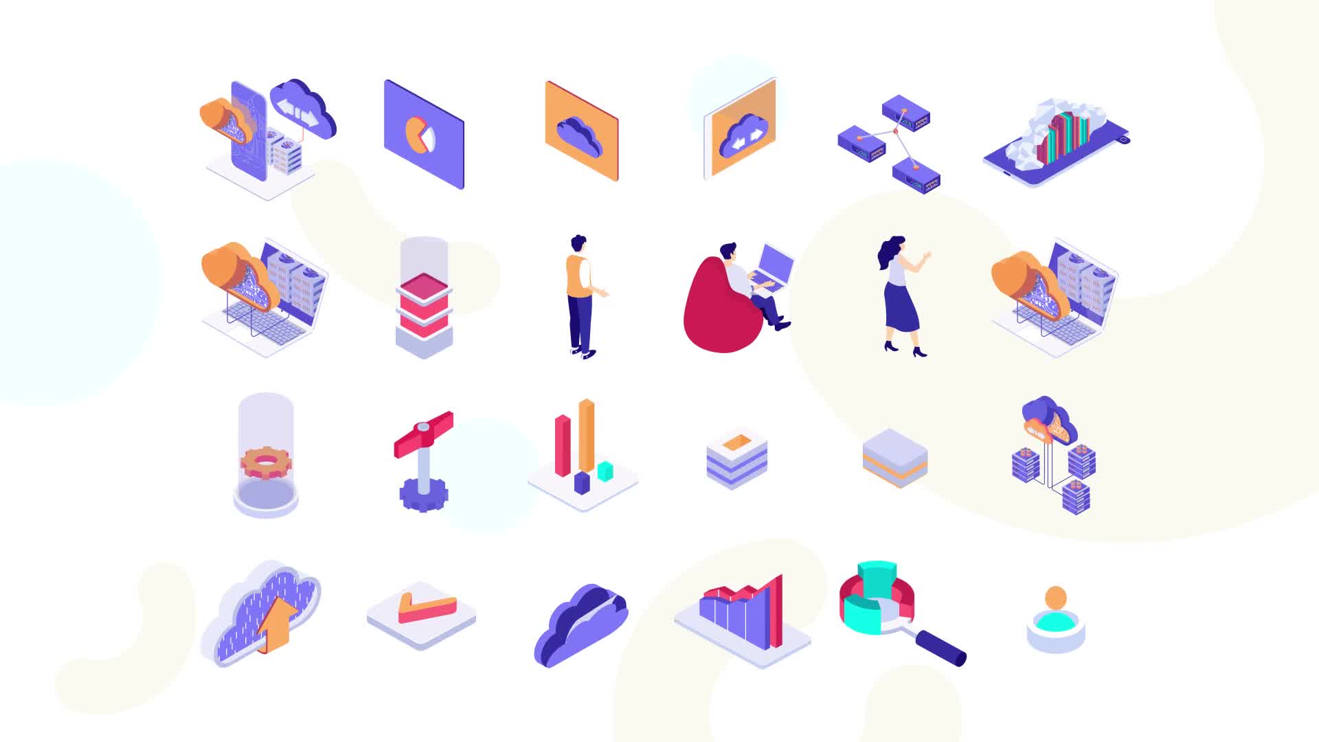 Cloud Technology MOGRT Isometric Icons Videohive 37395126 Premiere Pro Image 10