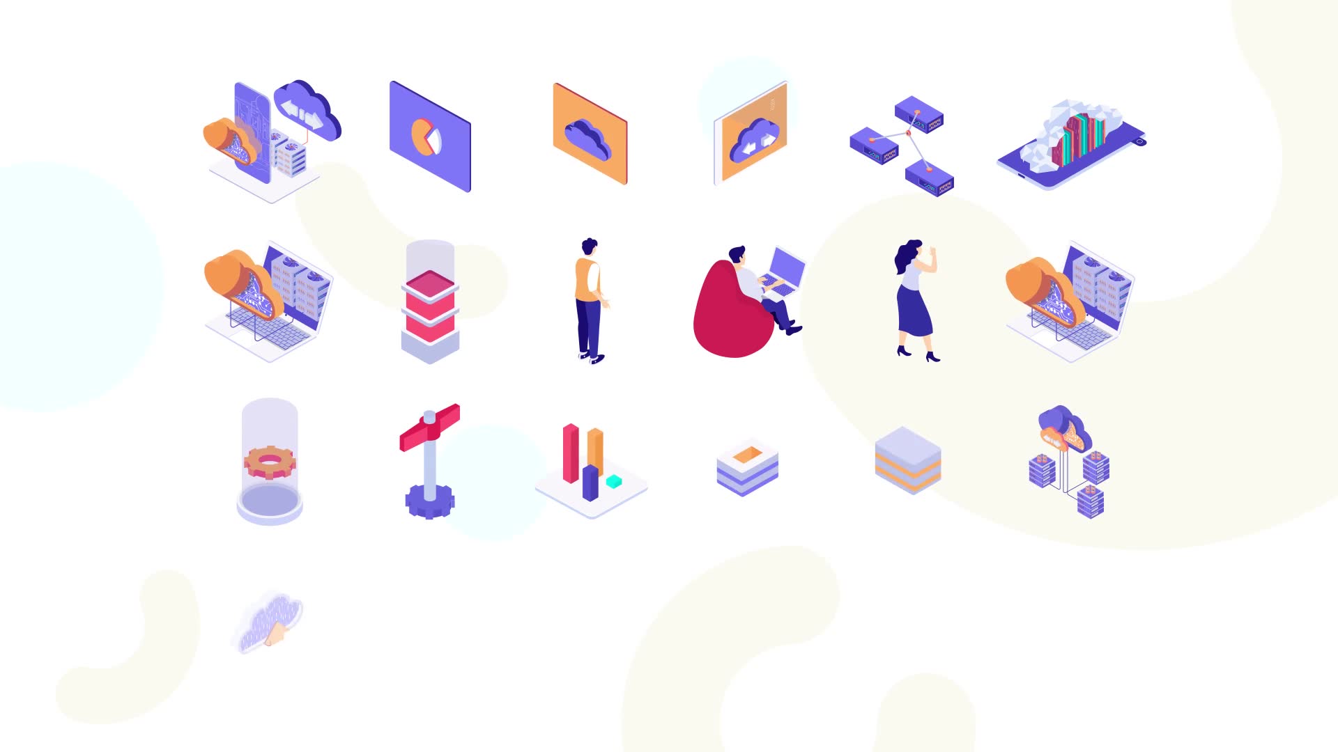 Cloud Technology MOGRT Isometric Icons Videohive 37395126 Premiere Pro Image 8