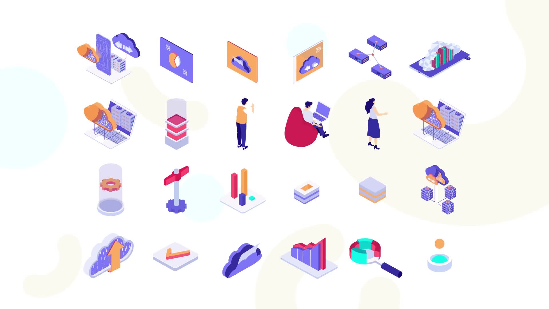 Cloud Technology MOGRT Isometric Icons Videohive 37395126 Premiere Pro Image 9