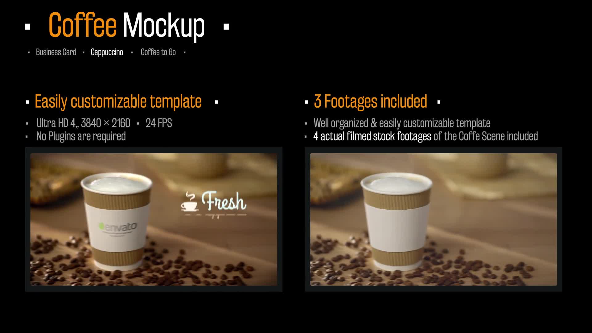 Coffee AE Mockup | Cappuccino Coffee to Go Business Card Videohive 19811435 After Effects Image 1