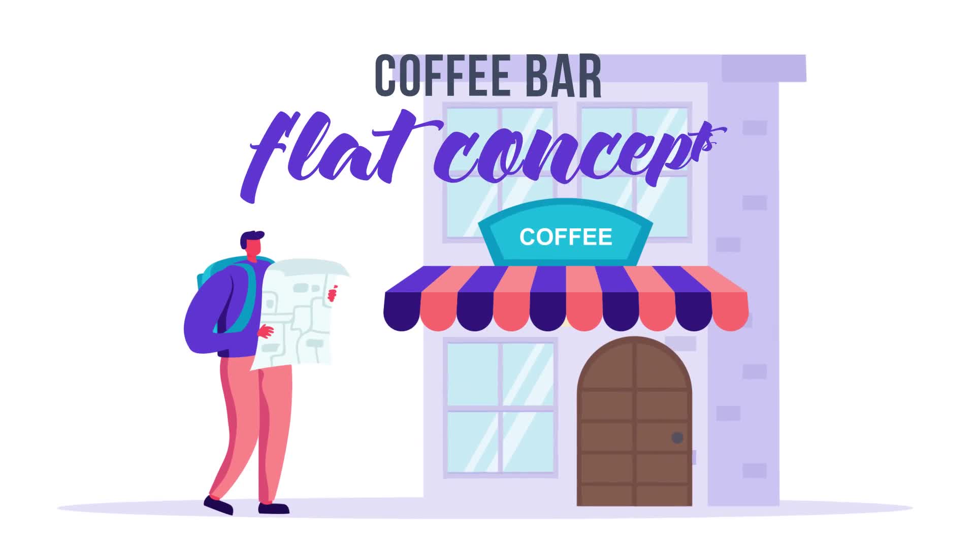 Coffee bar Flat Concept Videohive 33544788 After Effects Image 1