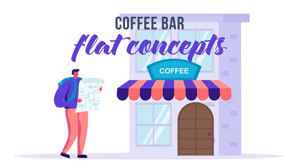 Coffee bar Flat Concept - Videohive Download 33544788