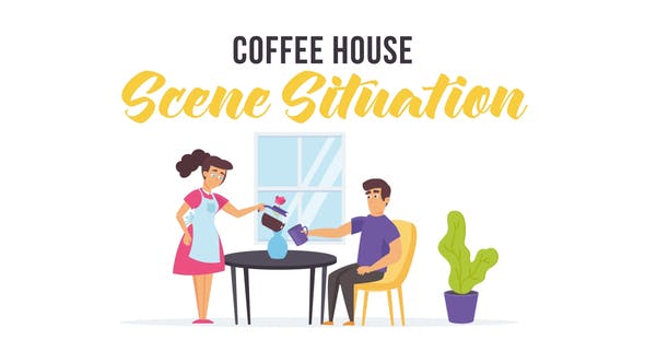 Coffee house Scene Situation - 28256215 Videohive Download