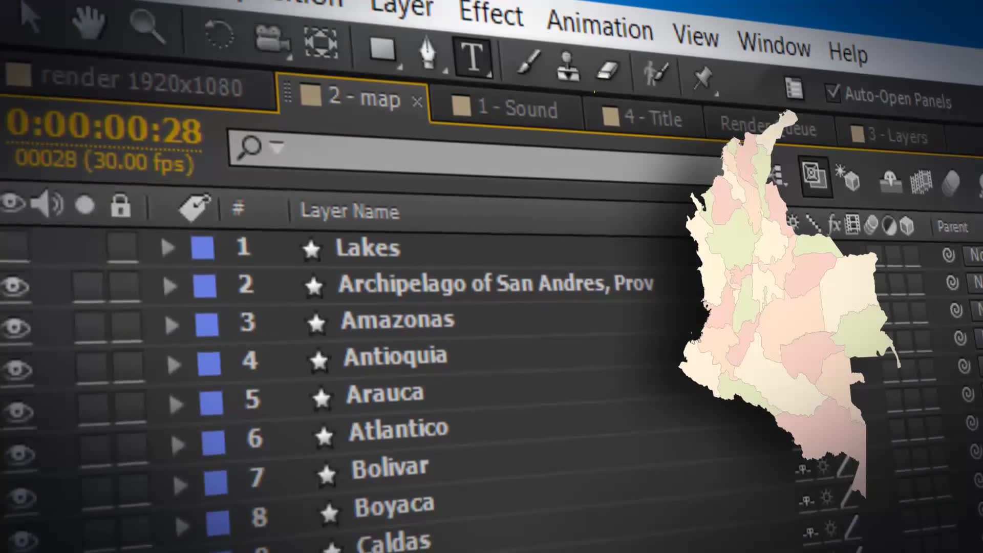 Colombia Map Animation Republic of Colombia Animated Map Kit Videohive 25630440 After Effects Image 2
