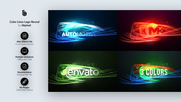Color Lines Logo Reveal - 28447638 Download Videohive
