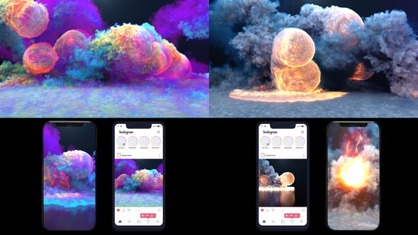 Color Smoke & Fire Asteroid Impact Logo - 43414839 Download Videohive