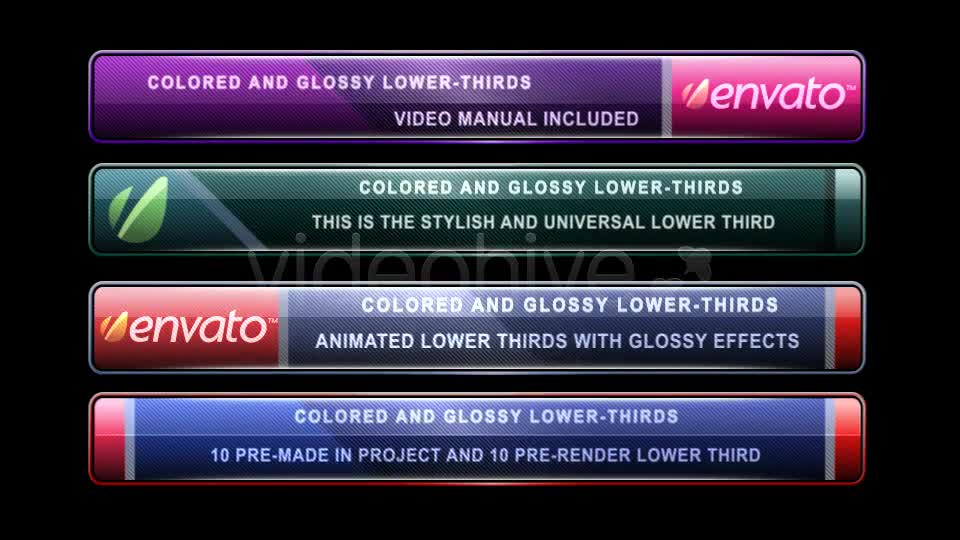Colored and Glossy Lower Thirds - Download Videohive 248134