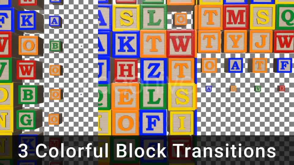 Colorful Alphabet Block Transitions - Download Videohive 15522176