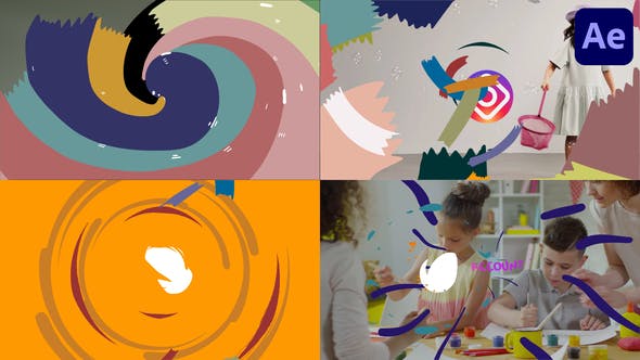 Colorful Cartoon Brushes Logo Opener Pack for After Effects - Videohive 38870093 Download