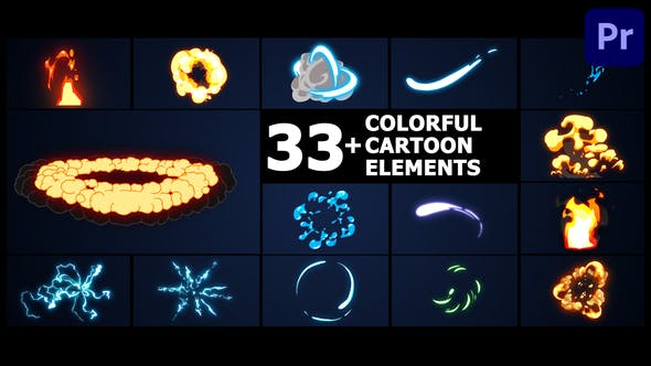 Colorful Cartoon Elements | Premiere Pro MOGRT - 37981306 Download Videohive