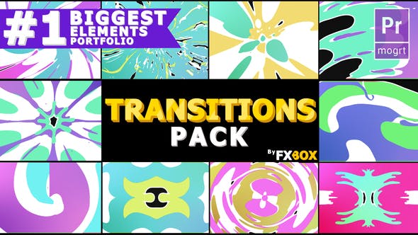 Colorful Cartoon Transitions | Premiere Pro MOGRT - Download Videohive 23903954