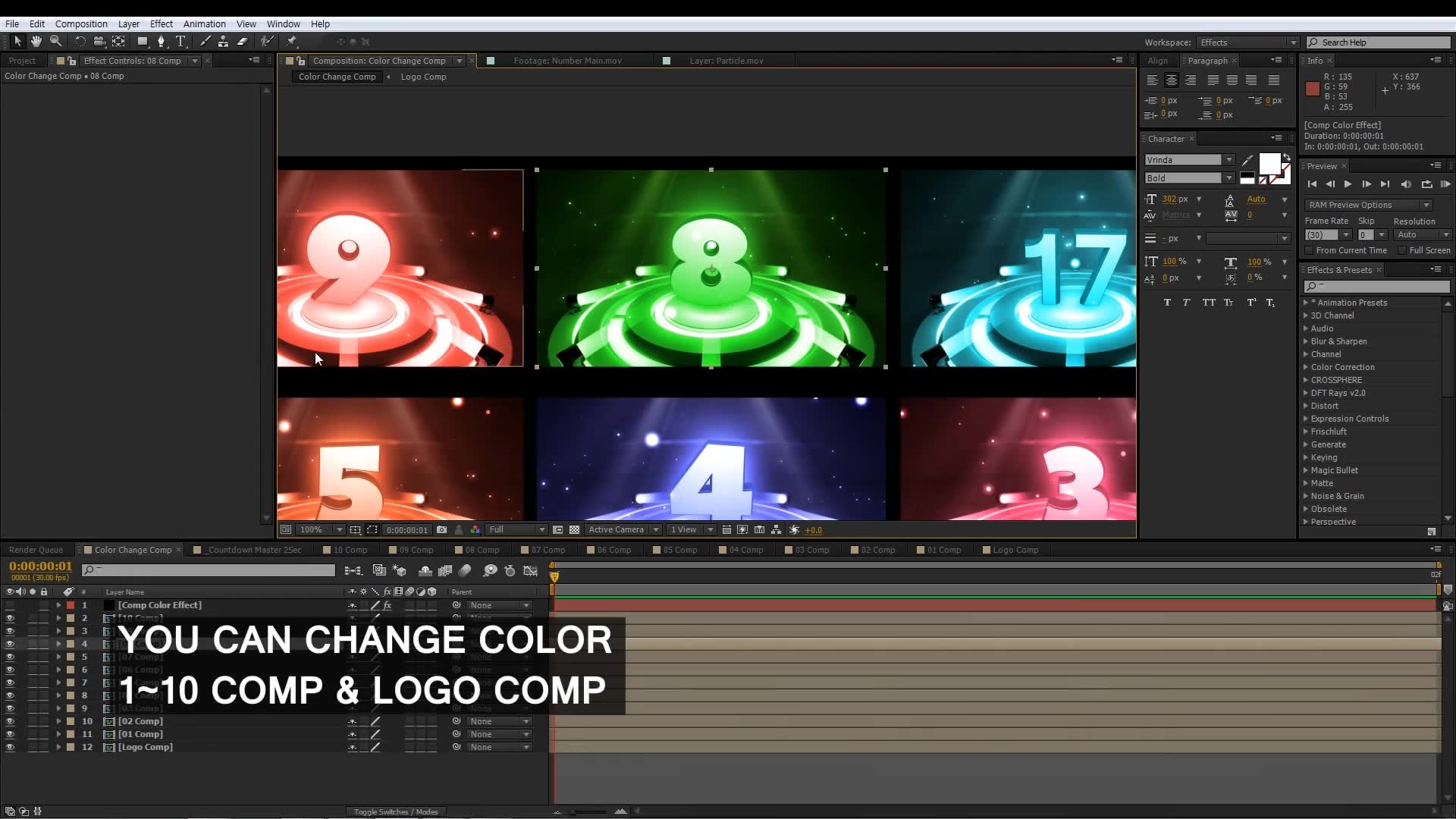 Colorful Countdown Videohive 23993333 After Effects Image 12