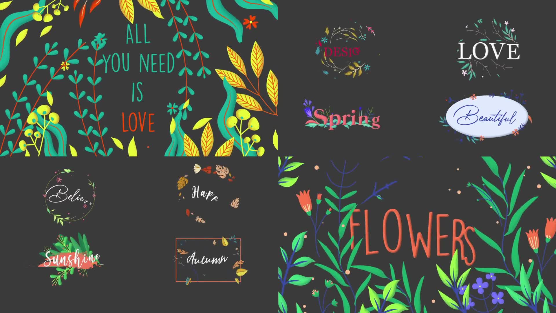 Colorful Floral Titles for After Effects Videohive 37246031 After Effects Image 1