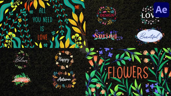 Colorful Floral Titles for After Effects - Videohive 37246031 Download