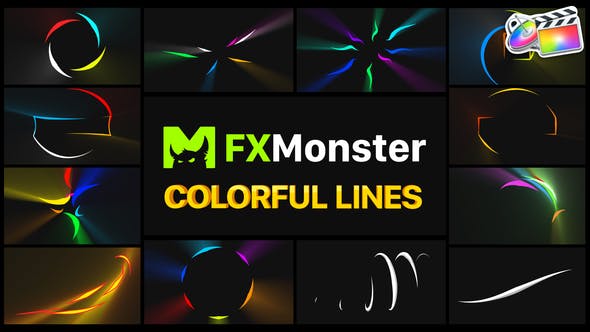 Colorful Flying Lines | FCPX - Download 27372076 Videohive