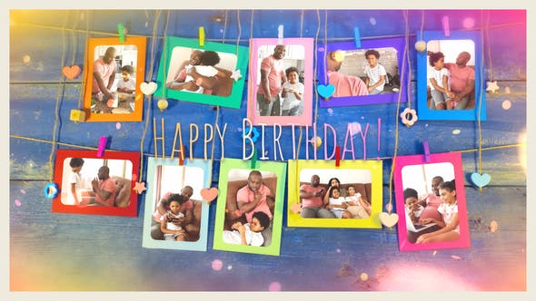 Colorful Happy Birthday Photo Opener - Videohive Download 33783294