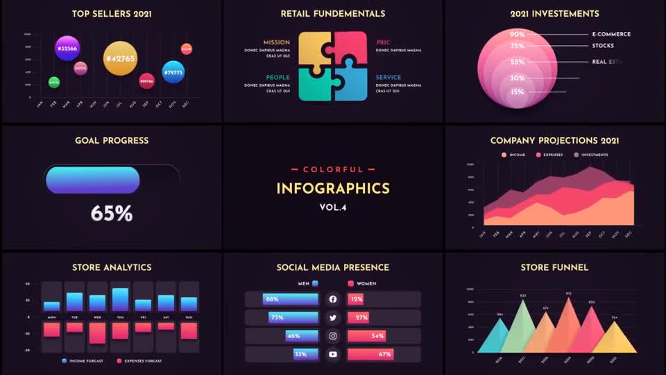 Colorful Infographics Vol.4 Videohive 33813980 After Effects Image 1