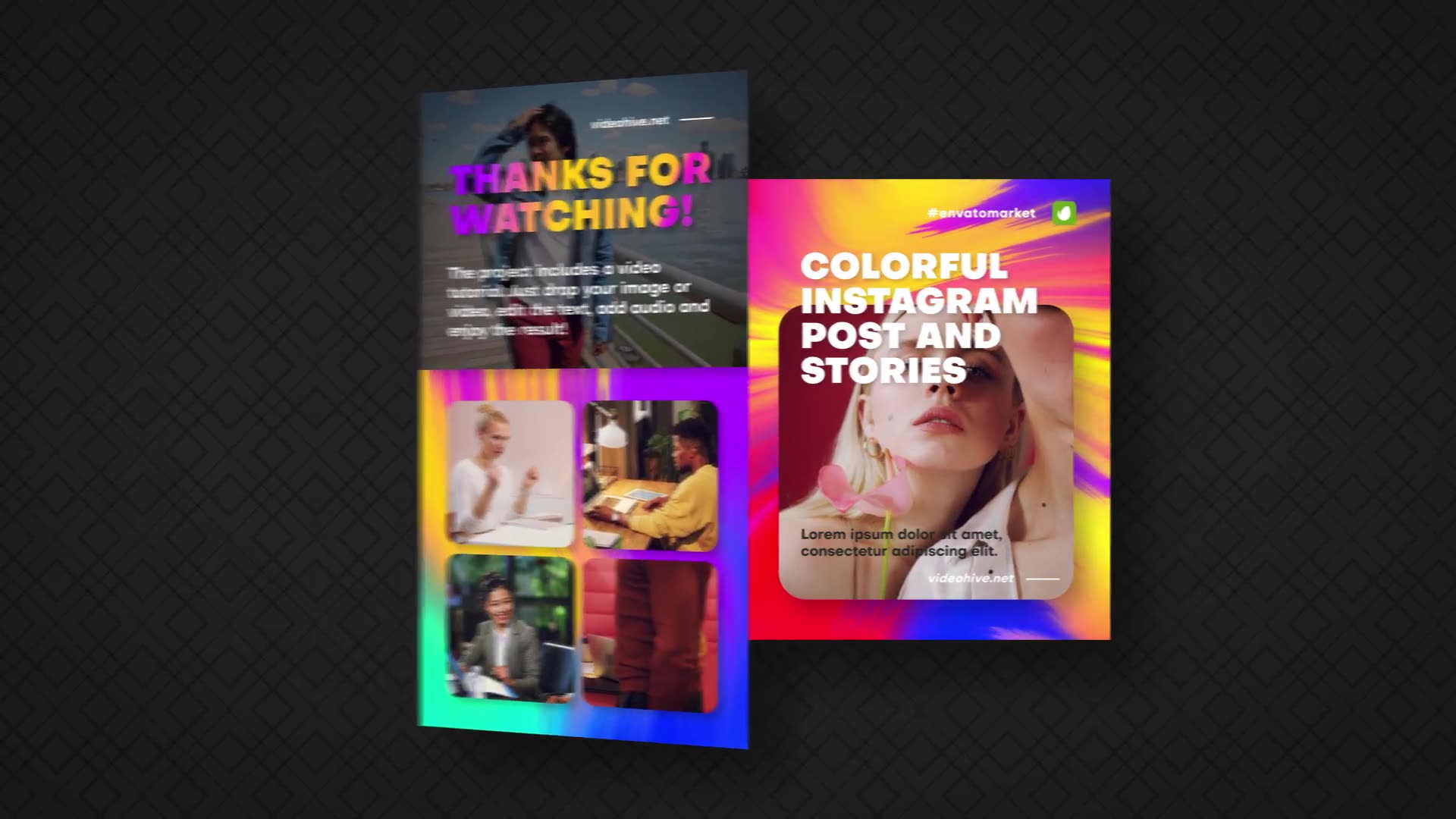 Colorful Instagram Post and Stories Videohive 34936859 After Effects Image 13