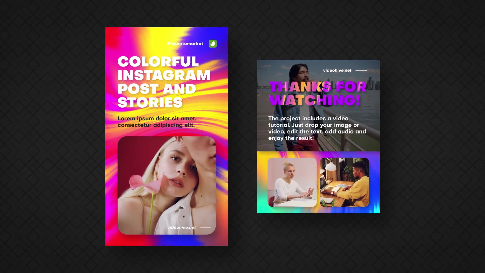 Colorful Instagram Post and Stories Videohive 34936859 After Effects Image 2