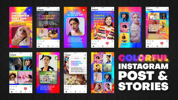 Colorful Instagram Post and Stories - Download 34936859 Videohive