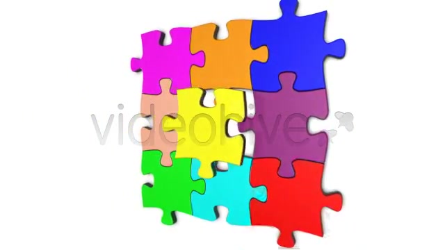 Colorful Jigsaw Puzzle Coming Together - Download Videohive 403750