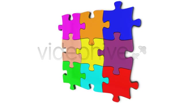 Colorful Jigsaw Puzzle Coming Together - Download Videohive 403750