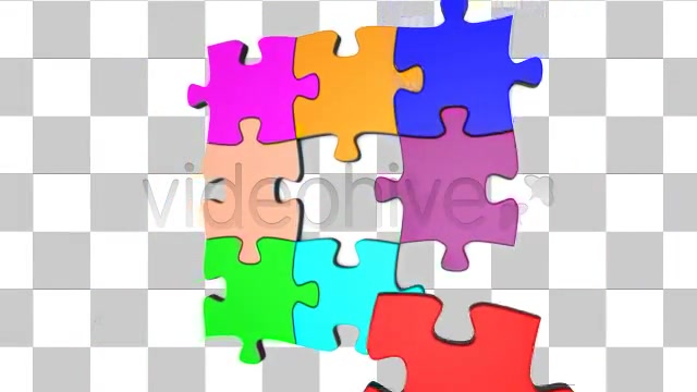 Colorful Jigsaw Puzzle Coming Together - Download Videohive 403750