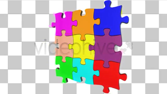 Colorful Jigsaw Puzzle Coming Together - Download Videohive 403750