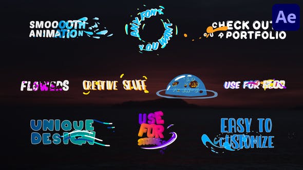 Colorful Liquid Titles | After Effects - 34240753 Download Videohive