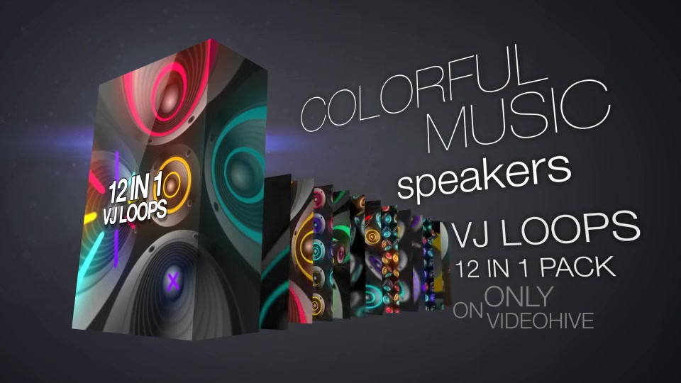 Colorful Music Speakers VJ Pack - Download Videohive 9059599