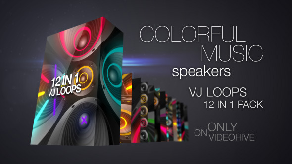 Colorful Music Speakers VJ Pack - Download Videohive 9059599