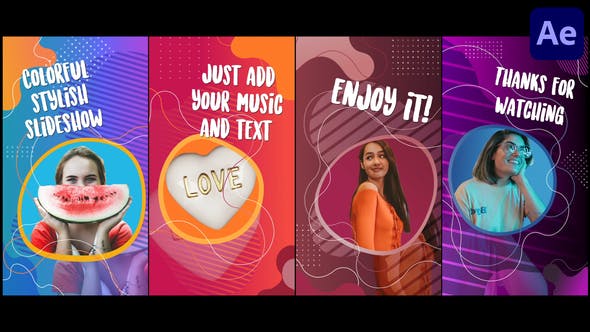 Colorful Social Media Slideshow | After Effects - 33335540 Download Videohive
