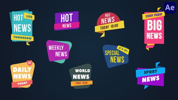 Colorful Speech & News Bubbles/Badges [After Effects] - Videohive Download 37692118