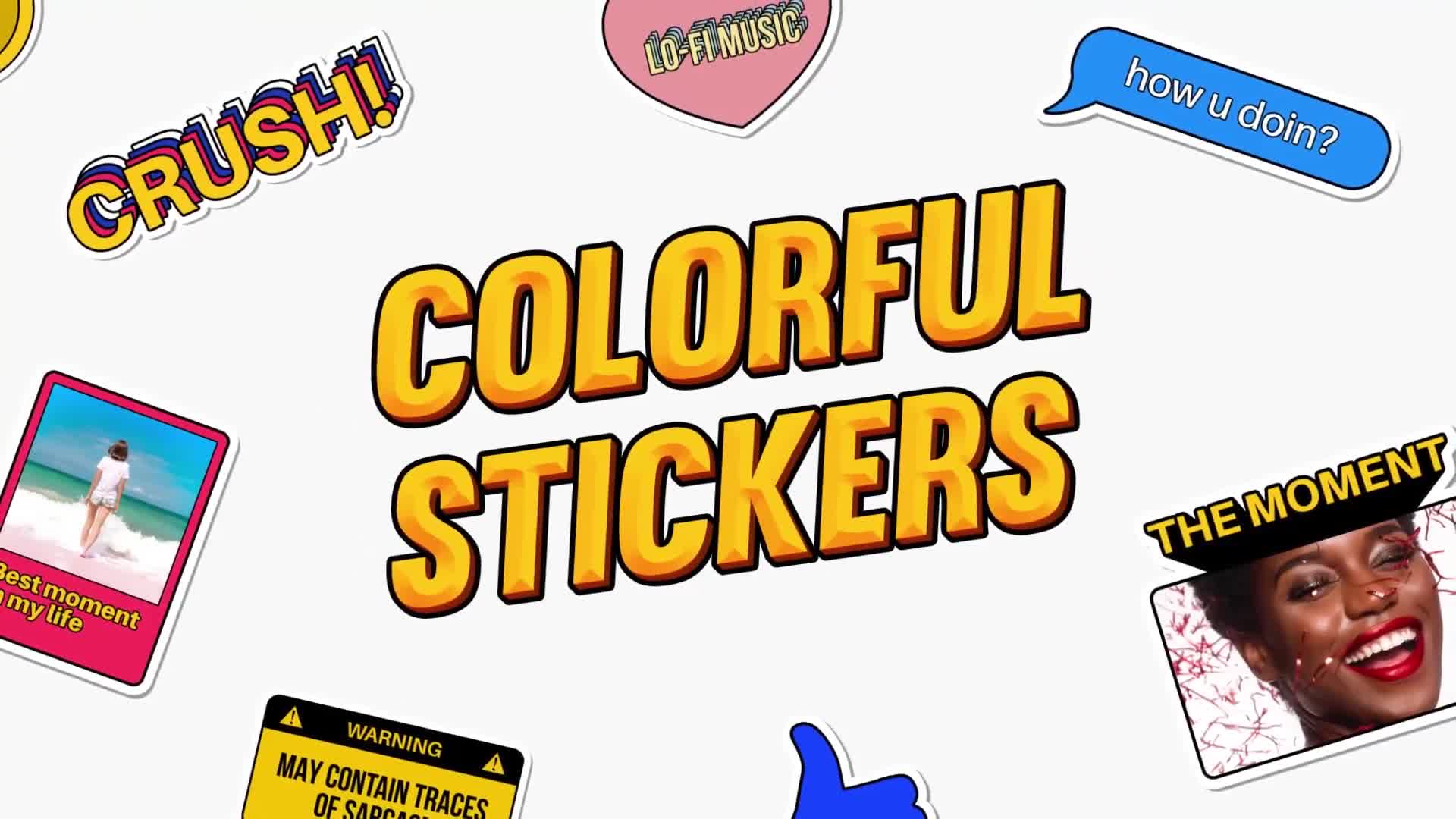 Colorful Stickers Pack for Premiere Pro Videohive 37072251 Premiere Pro Image 1