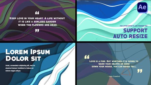 Colorful Wave like Slides: Quote titles [After Effects] - Download 37137809 Videohive