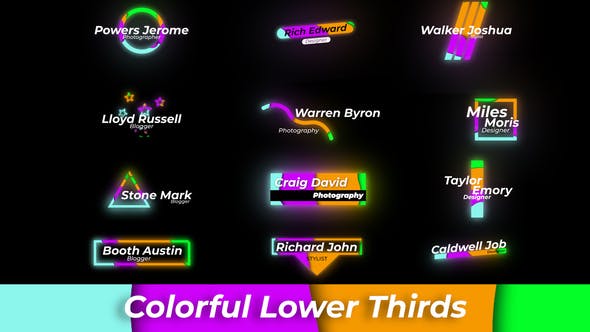 Colourful Lower Thirds - 28208540 Videohive Download