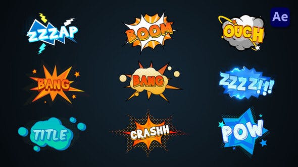 Comic Explosion titles [After Effects] - 36401105 Videohive Download