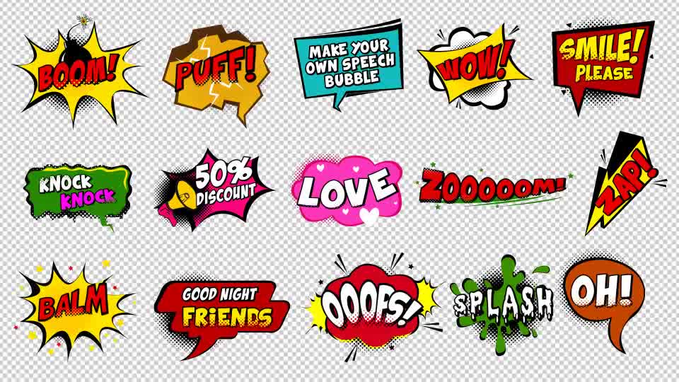 Comic Speech Bubbles Videohive 22476273 After Effects Image 1