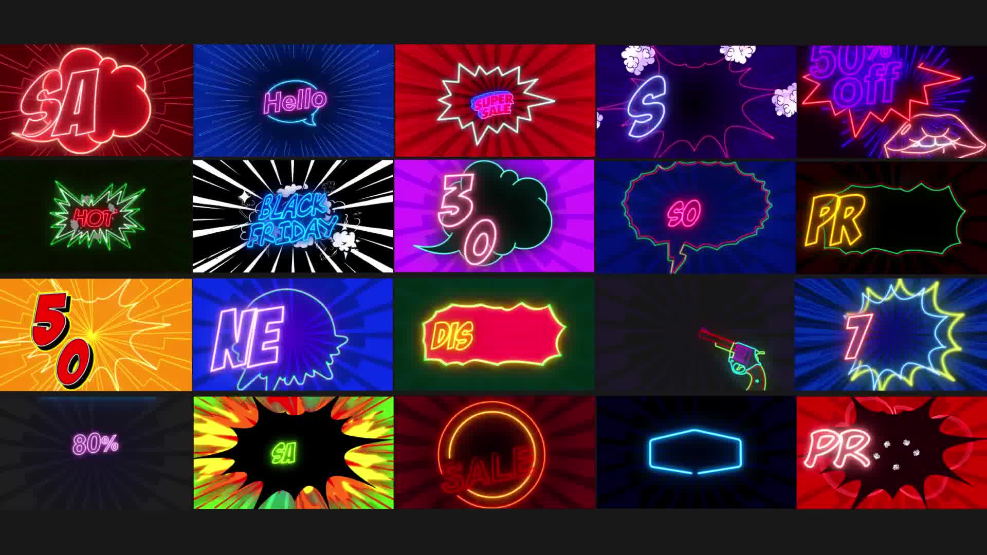 Comic Text Fx 5_Neon Sale Pack Videohive 37391439 After Effects Image 10