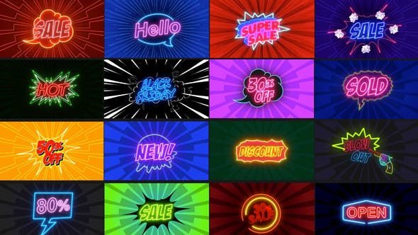 Comic Text Fx 5_Neon Sale Pack - Videohive Download 37391439