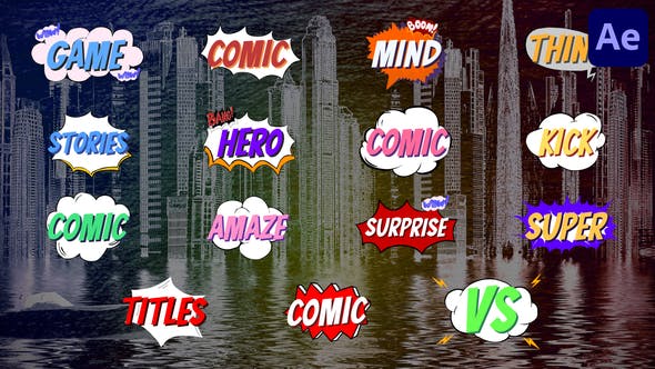 Comic Titles And Speech Bubbles | After Effects - Videohive Download 36125974