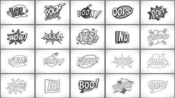 Comic Titles Black And White || After Effects - Download Videohive 33848299